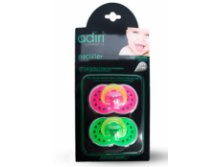   Adiri Heart Pacifiers (2 ),  3, 18-36 , pink and green.jpg