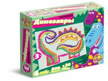 02011 Мозаика Динозавры 4 сост.платы,390 фишек,6 цв.,20х15х10, 659,00