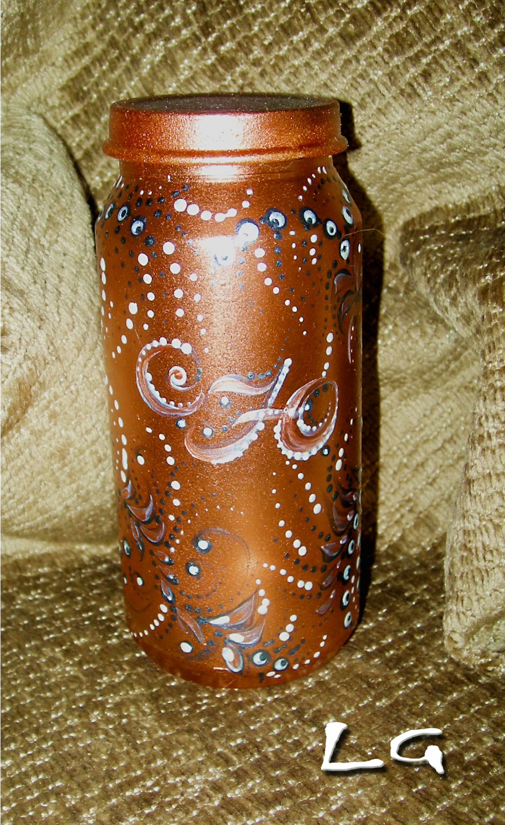 Баночка под что угодно или под кофе / техника : роспись по стеклу акриловыми красками