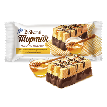 мини-тортик молочно-медовый 37г  6,85р-1 шт -15шт в упаковке, только упаковкой