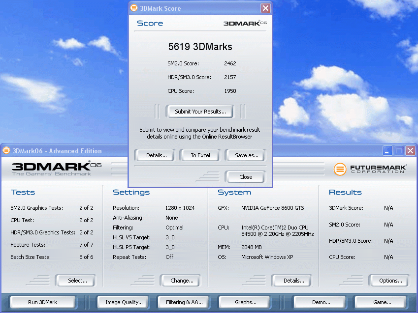 Intel E4500/8600GTS/2GbDDR2