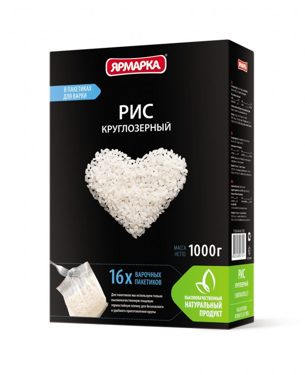 Рис круглозерный ЯРМАРКА ОТБОРНАЯ 16х62,5г