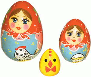 Матрешка яйцо 3 предм
