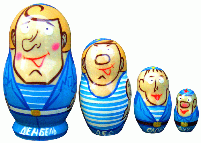 Матрешка авторская Десантник 4 предм