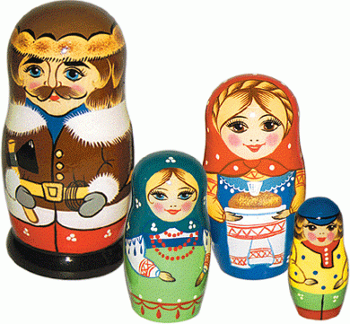 Матрешка Семья авторская 4 кук