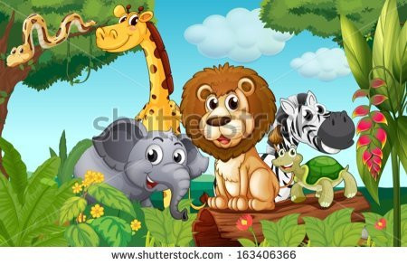 stock-vector-illustration-of-a-forest-with-a-group-of-animals-163406366.jpg