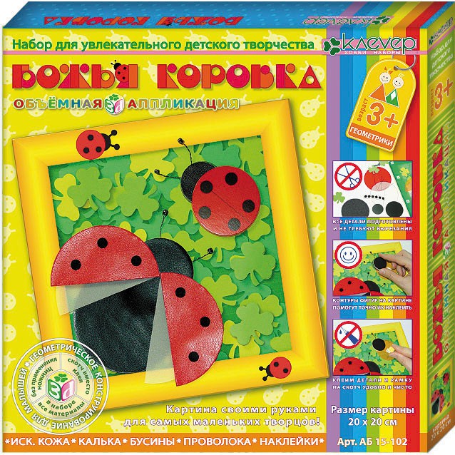 Набор для картины Божья коровка (3-5 лет) геом.констр._110+%
