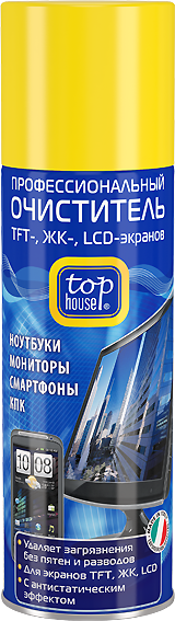 Профессиональный очиститель TFT-, ЖК-, LCD- экранов, 200 мл (аэрозоль). Цена 123,71. В коробке 24 шт 