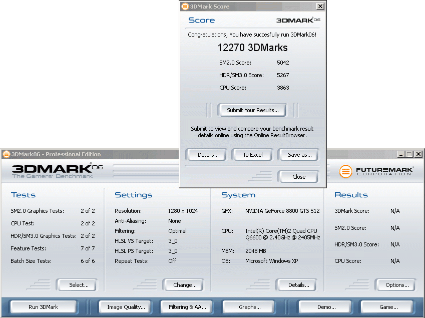 Intel C2Q Q6600/8800GTS512/2GbDDR2