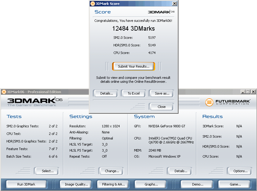 Intel C2Q Q6700/9800GT/2GbDDR3