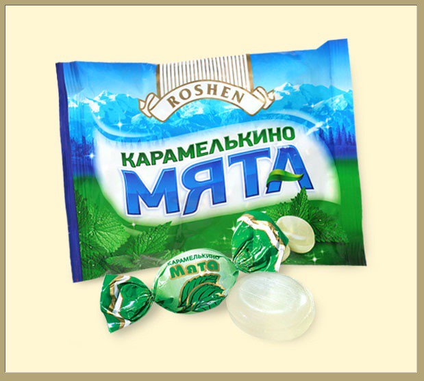  Карамель леденцовая с ароматом мяты.