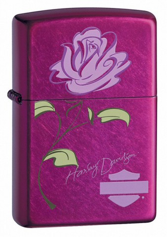 1475    ZIPPO 24166 HARLEY DAVIDSON ROSE CANDY RASPBERRY