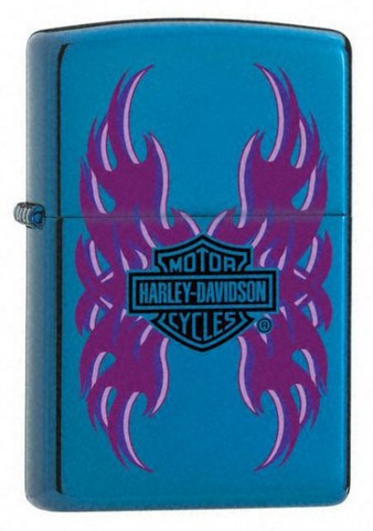 1596    ZIPPO 24010 HARLEY DAVIDSON WINGS SAPHIRE