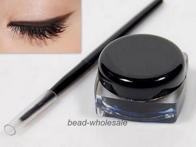 1x Hot Waterproof Black Eyeliner Gel Makeup Eye Liner With Free Brush.JPG