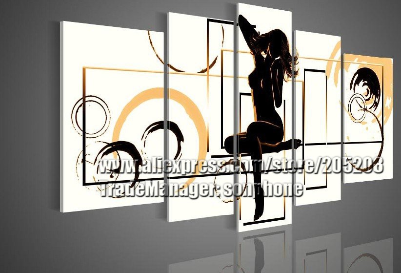 Framed-5-Panels-100-Handmade-High-End-Amazing-Wall-Art-Beautiful-Girl-font-b-Pictures-b.jpg