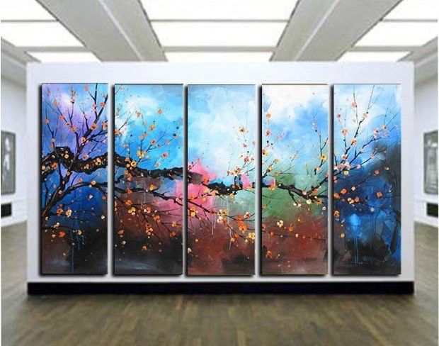 The-Plum-Blossom-Huge-5-Panels-Handmade-Modern-Flower-Oil-Painting-on-Canvas-Wall-Art-Top-5.jpg