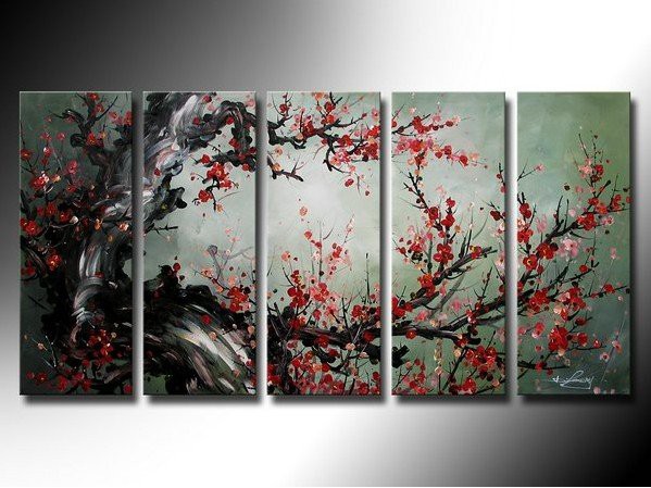 The-Plum-Blossom-Huge-5-Panels-Handmade-Modern-Flower-Oil-Painting-on-Canvas-Wall-Art-Top-1.jpg