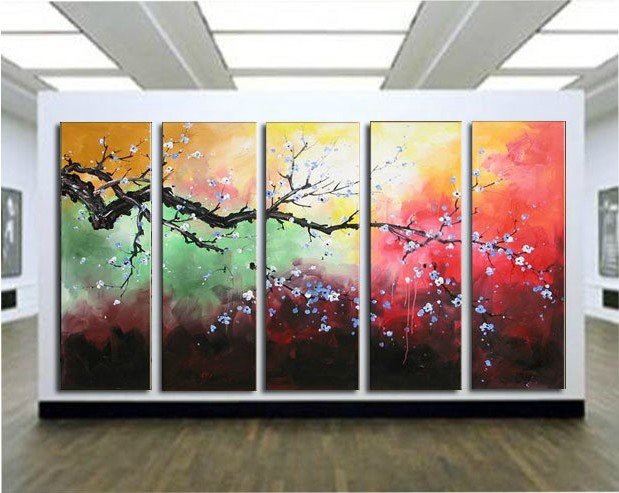 The-Plum-Blossom-Huge-5-Panels-Handmade-Modern-Flower-Oil-Painting-on-Canvas-Wall-Art-Top-6.jpg