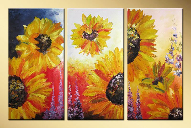 Free-Shipping--Thick-Texture-Knife-Sunflowers-Modern-Flower-Oil-Painting-Wall-Art-Top-Home-Decoration.jpg