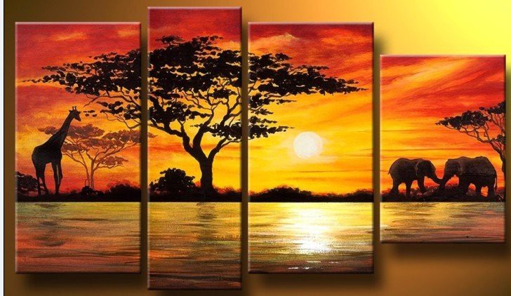 hand-painted-The-African-font-b-elephants-b-font-sunrise-High-Q-Home-Decoration-Modern-Landscape.jpg