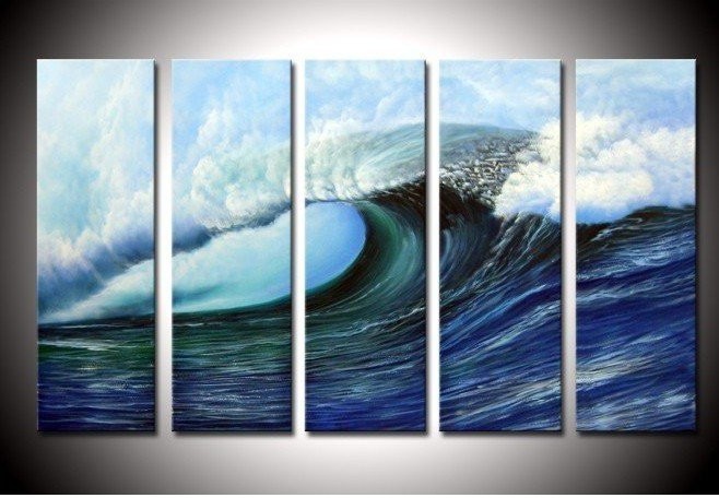 hand-painted-The-beach-roaring-waves-boat-Wall-Decor-Modern-Landscape-font-b-Oil-b-font.jpg