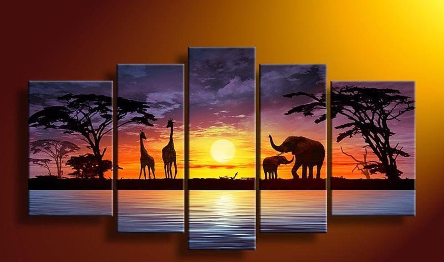 hand-painted-wall-art-font-b-African-b-font-elephants-deer-Home-Decoration-font-b-Modern-1.jpg