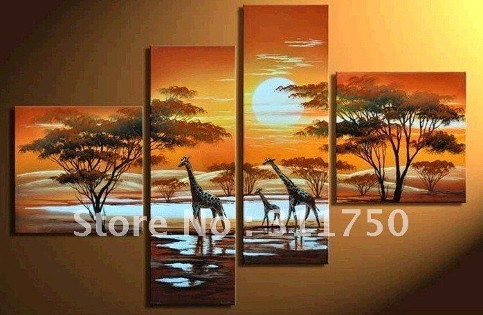 hand-painted-wall-art-The-giraffe-sun-Home-Decoration-font-b-Modern-b-font-font-b.jpg