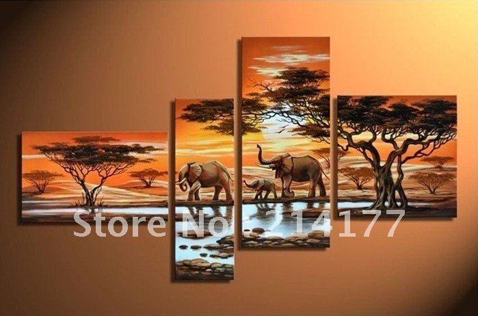 Free-shipping-100-handpmade-modern-african-animal-font-b-elephant-b-font-landscape-oil-font-b.jpg