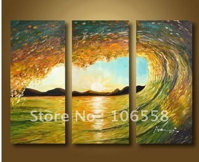 100-hand-painted-ON-CANVAS-Sunrise-Art-font-b-Ocean-b-font-font-b-Waves-b.jpg