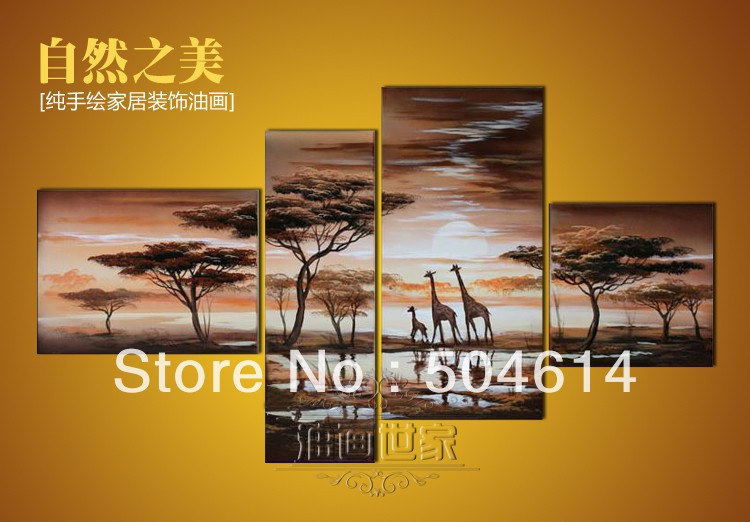 Hot-4-Pieces-Pure-Handpainted-Hills-Tree-font-b-African-b-font-Landscape-font-b-Painting.jpg