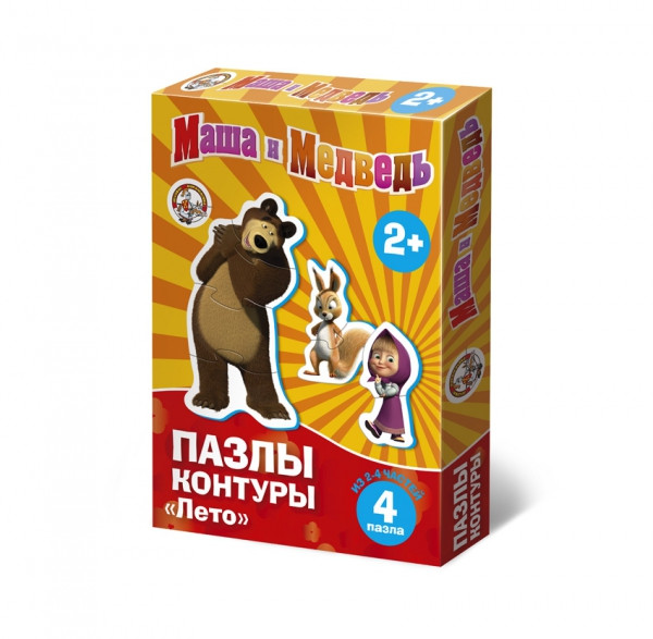 01444 Пазлы контуры МАША И МЕДВЕДЬ.Лето 210,0