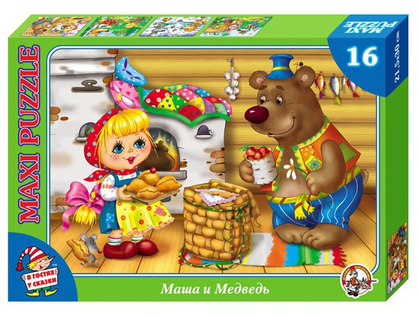 01037 Пазлы 16эл.(maxi) Маша и медведь 72,0