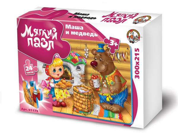 01179 Пазлы мяг.в кор.24 эл.Маша и медведь 60,0