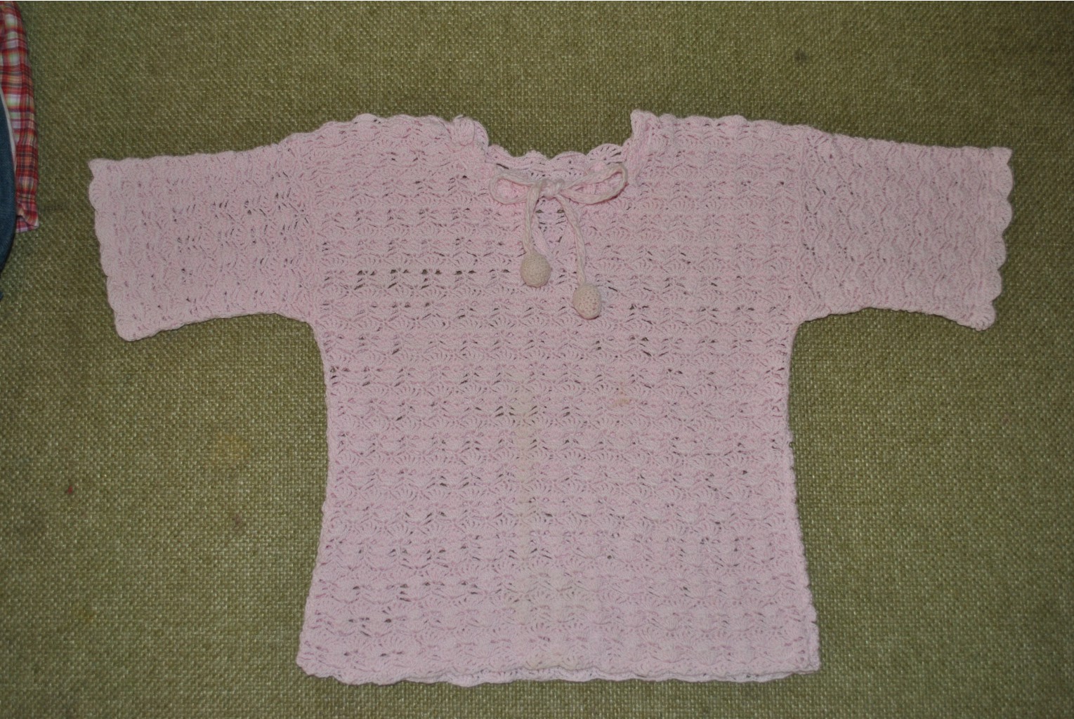 Кофта ажурная вязаная крючком, р.86, 700 руб.