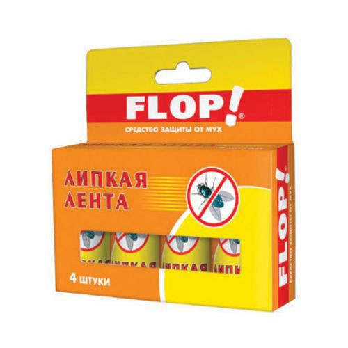 Лента липкая от мух FLOP! 4шт. в картонной коробочке .jpg