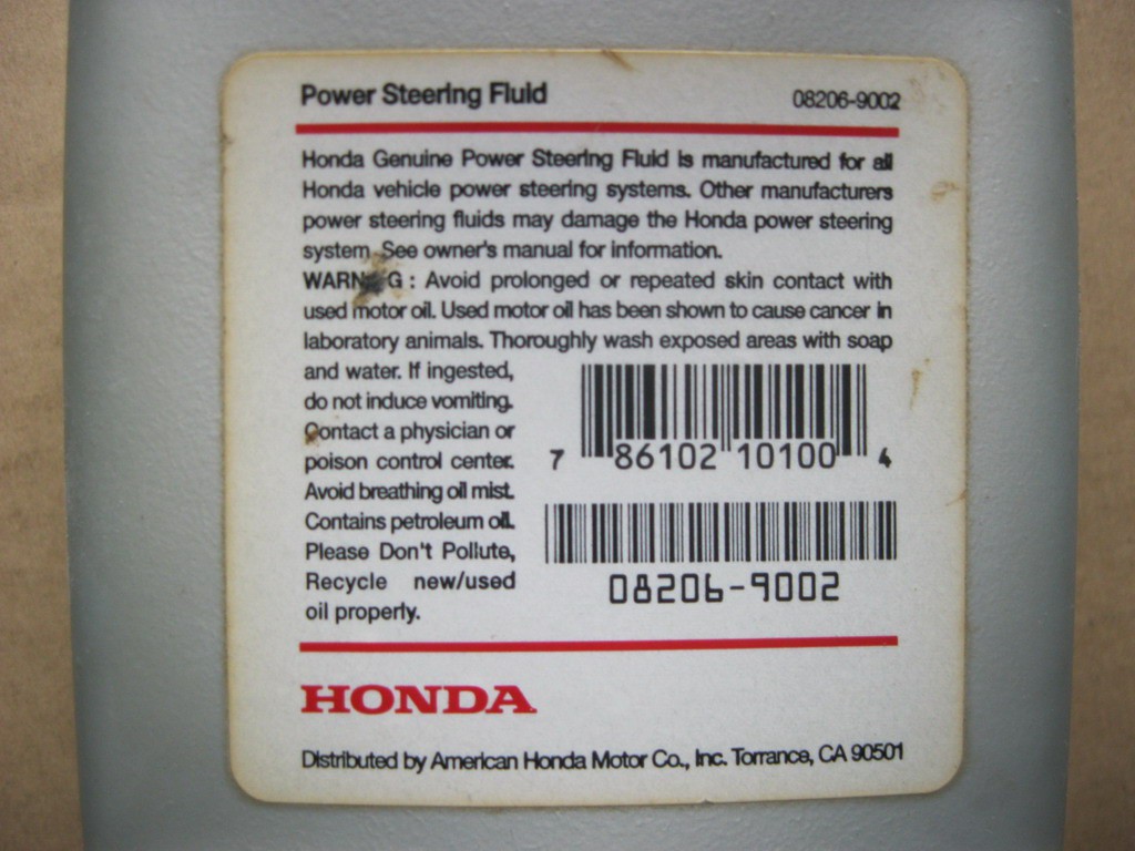 9.     () Power Steering Fluid,  American Honda Motor Co.  0,354 .  200.