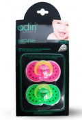   Adiri Heart Pacifiers (2 ),  3, 18-36 , pink and green.jpg