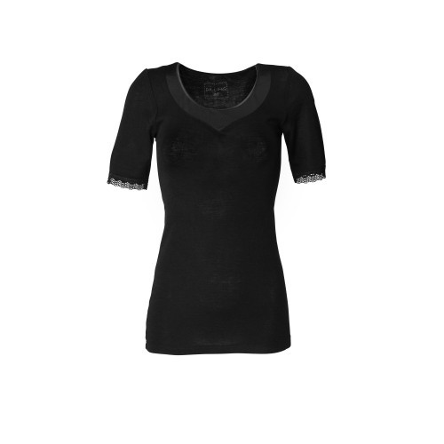 Футболка с коротким рукавом женская                         органическая шерсть мерино + шелк (черный).jpg