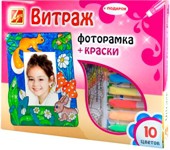 Набор витражных красок с фоторамкой Лесная сказка 10 цв. (туба 5 мл.) Новинка!, ц 240р.jpg