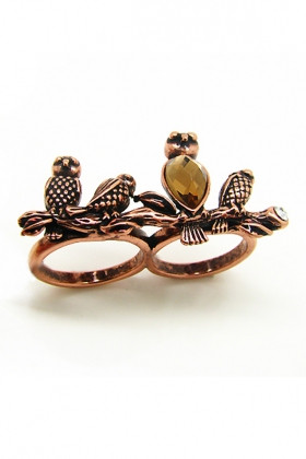 Owl Bird Double Ring