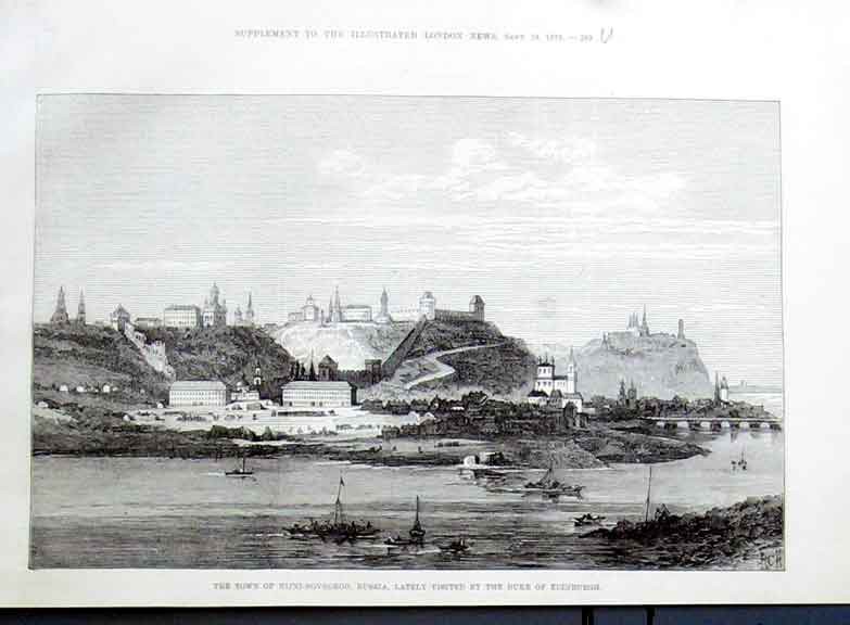 TOWN NIJNI NOVGOROD RUSSIA Antique Print 1875.jpg