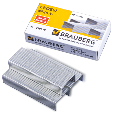    BRAUBERG №24/6 1000., 220950 9 ,  20 .  -2 .