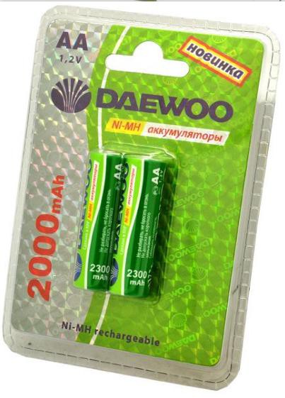 .   DAEWOO AA (2000mAh) NI-MH BL-2