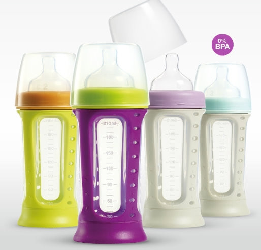 BIBOZ: 1st stage silicone feeding bottle (210 ml)