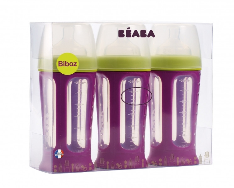 BEABA Set of 3 silicone feeding bottles Biboz (210 ml)