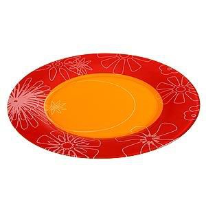 Тарелка обеденная GRAPHIC FLOWERS RED 25см  