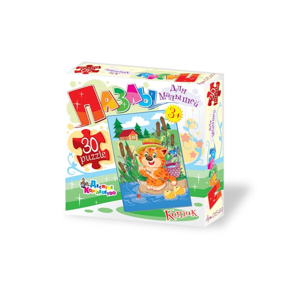арт 01549 Пазлы для малышей. Котик. Картонные 30 эл. 52р (49,4)ряд 15шт.jpeg