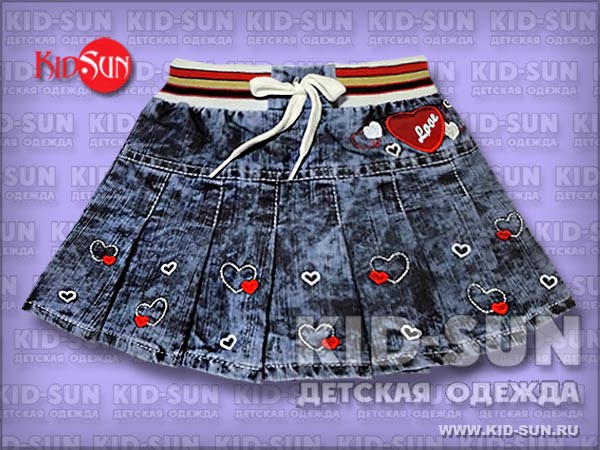 Юбка джинсовая Сердечки    320 р.jpg