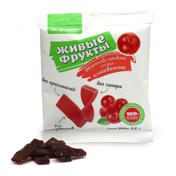 ФРУКТЫ Живые фрукт-ягодные снэки 35гр КЛЮКВЕННЫЕ на фрукт, цена 33,74.jpg