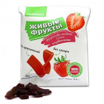 ФРУКТЫ Живые фрукт-ягодные снэки 35гр КЛУБНИЧНЫЕ на фрукт,  Петродиет, цена 33,74 руб.jpg